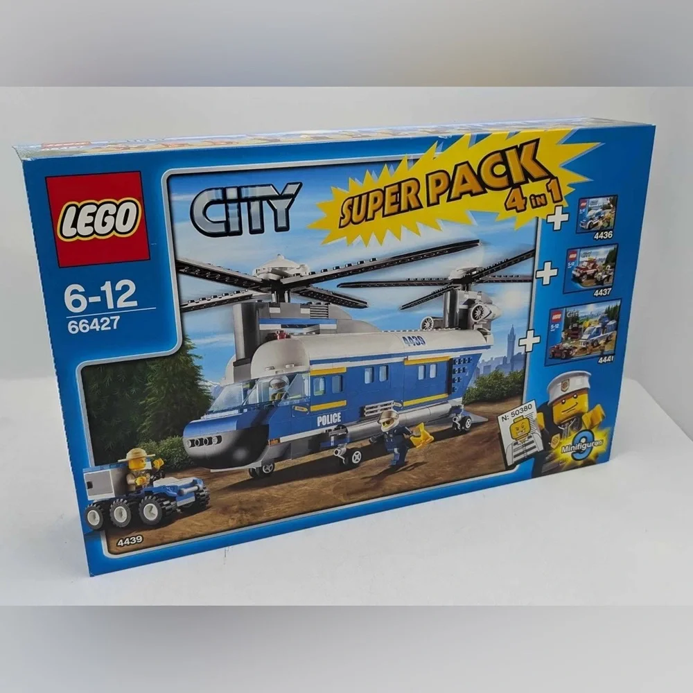 Lego City Blue and White Police Super Pack Helicopter RV - Picture 1 of 6